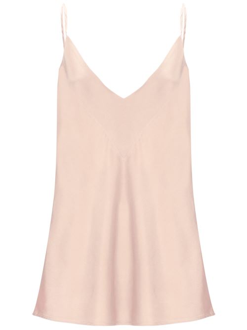 petal pink stretch-silk satin finish plunging V-neck Forte forte | 120702516